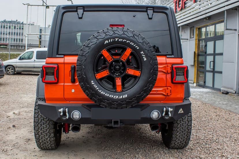 zderzak tylny szeroki paramount ze światlami led 12w jeep wrangler jl 2018+