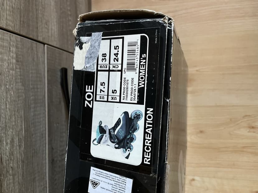 Łyżworolki rolki K2 czarno zielono białe 38 24,5cm