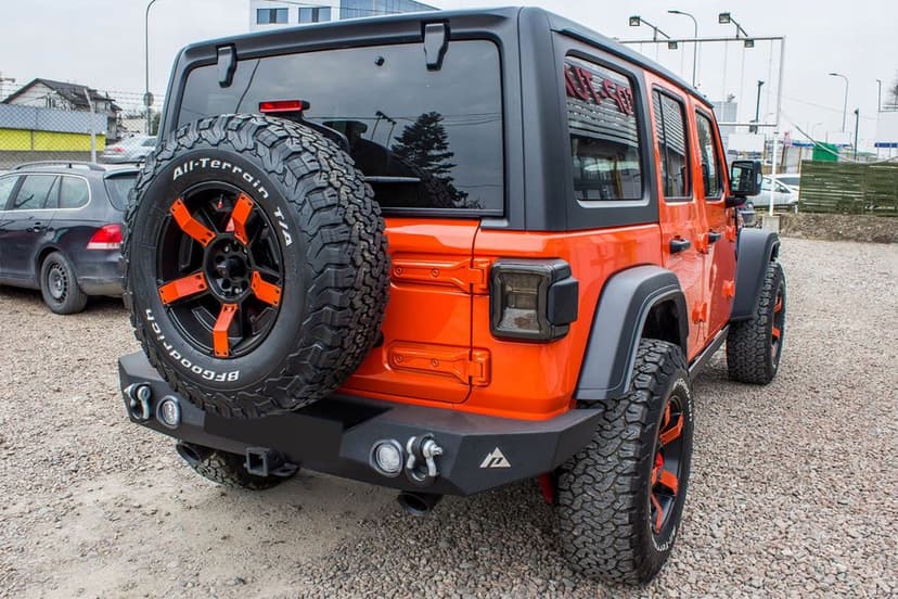 zderzak tylny szeroki paramount ze światlami led 12w jeep wrangler jl 2018+