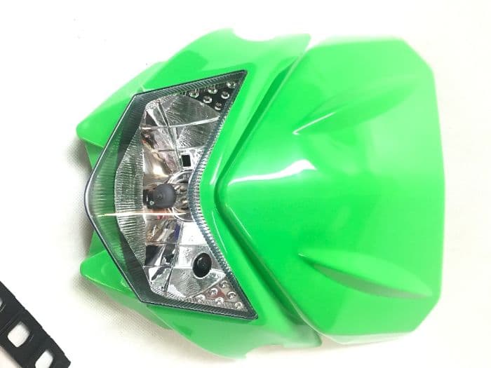 Reflektor Lampa Przednia Przód Enduro Cross Zielona Kawasaki KX KXF
