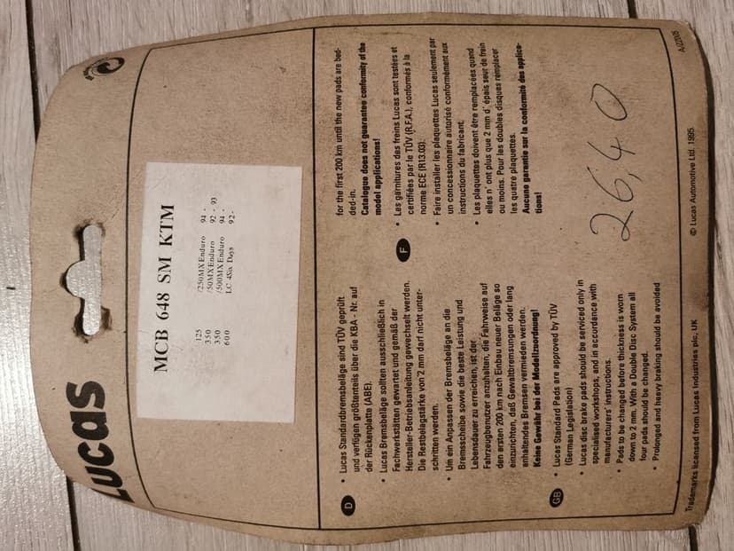 Yamaha yzf r125  klocki hamulcowe