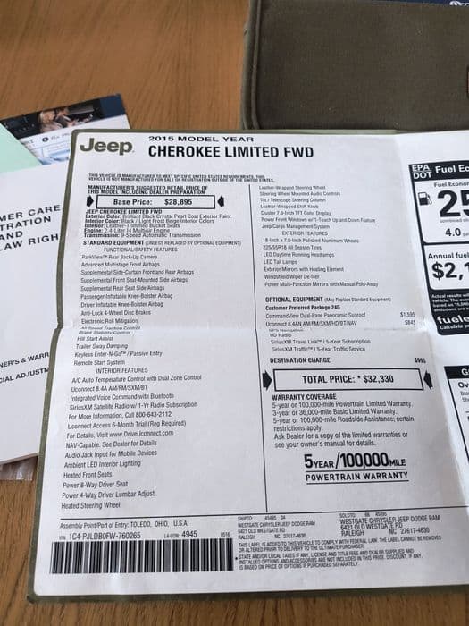 Książka do  Jeep Cherokee 2015 rok
