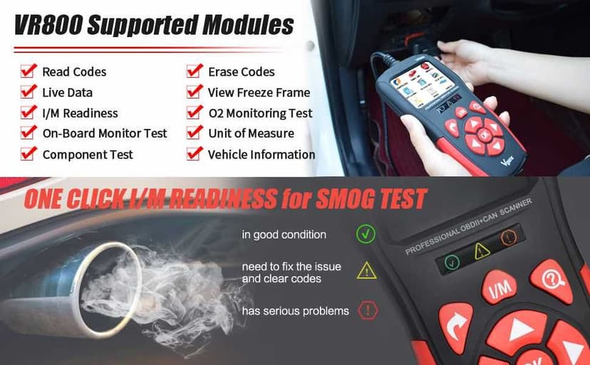 Tester skaner diagnostyczny OBD Vgate VR800 POLSKA WERSJA językowa