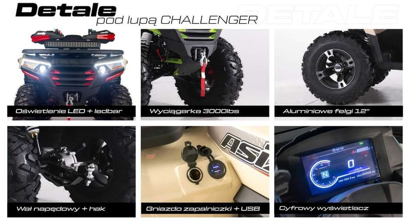NOWY Quad Asix Challenger 300 PŁUG  2-osobowy homologacja F VAT