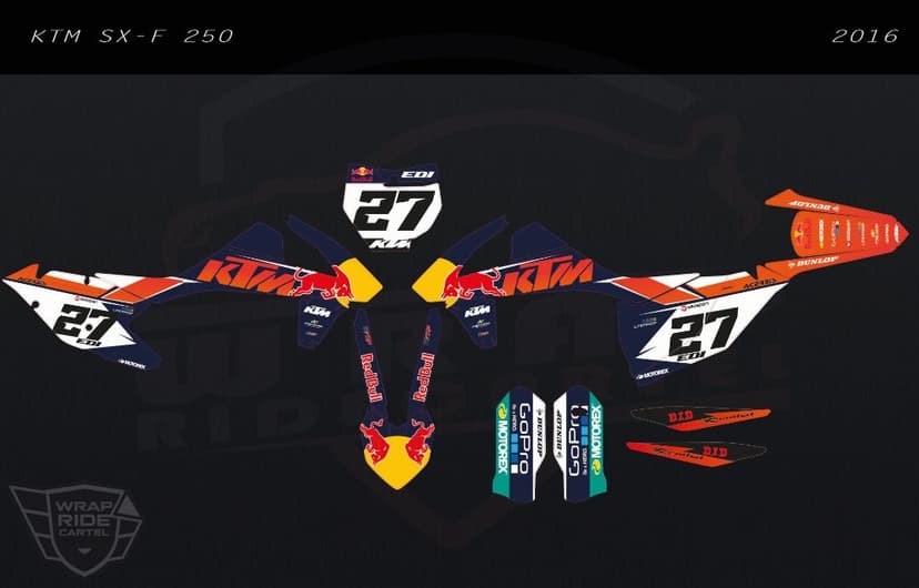 Profesjonalna Okleina PRO MX - KTM SX SXF EXC od 2013 do 2016