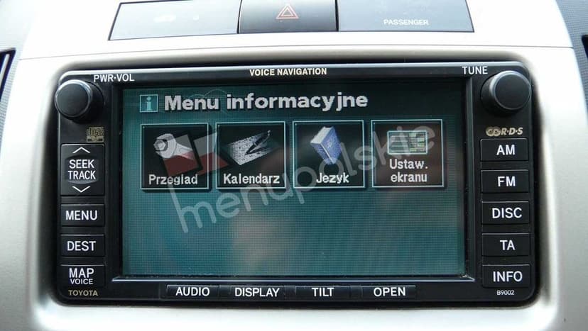 Menu Polskie Lektor Polski Lexus Toyota Mapa Nawigacja Avensis Verso