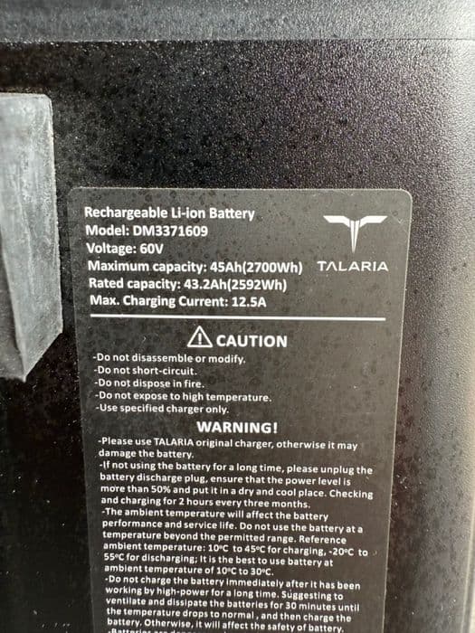 Bateria Oryginał 60V 45Ah do Talaria Sting MX4 - Nowa Wawa, L-WO FV