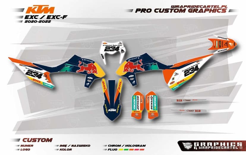 Profesjonalna Okleina PRO MX - KTM SX SXF EXC wszystkie roczniki