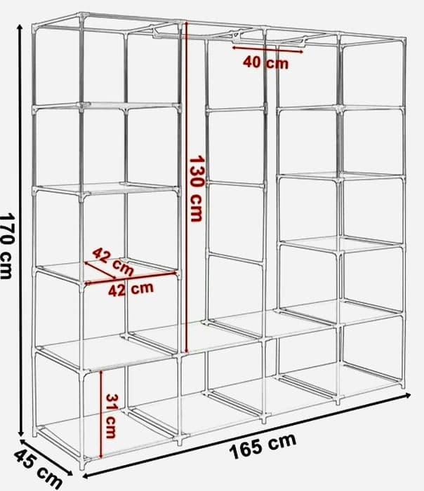 POJEMNA Szafa Na Ubrania Metal Czarna Garderoba XXL WYSYŁKA 24H!