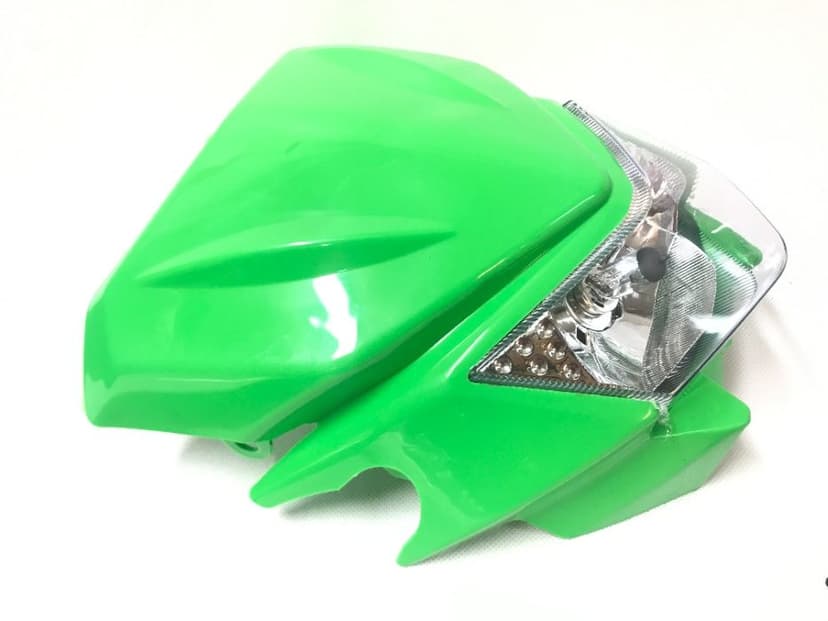 Reflektor Lampa Przednia Przód Enduro Cross Zielona Kawasaki KX KXF