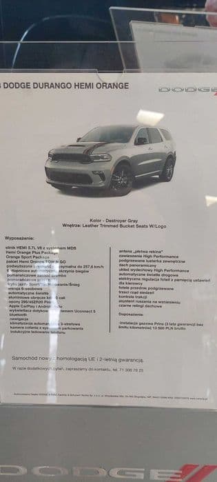 Leasing Dodge Durango 5.7 R/T  SRT Orange Hemi 2023r. Gaz Prins