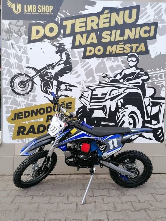 Pitbike Shark E-start 125ccm 17x14 modrá