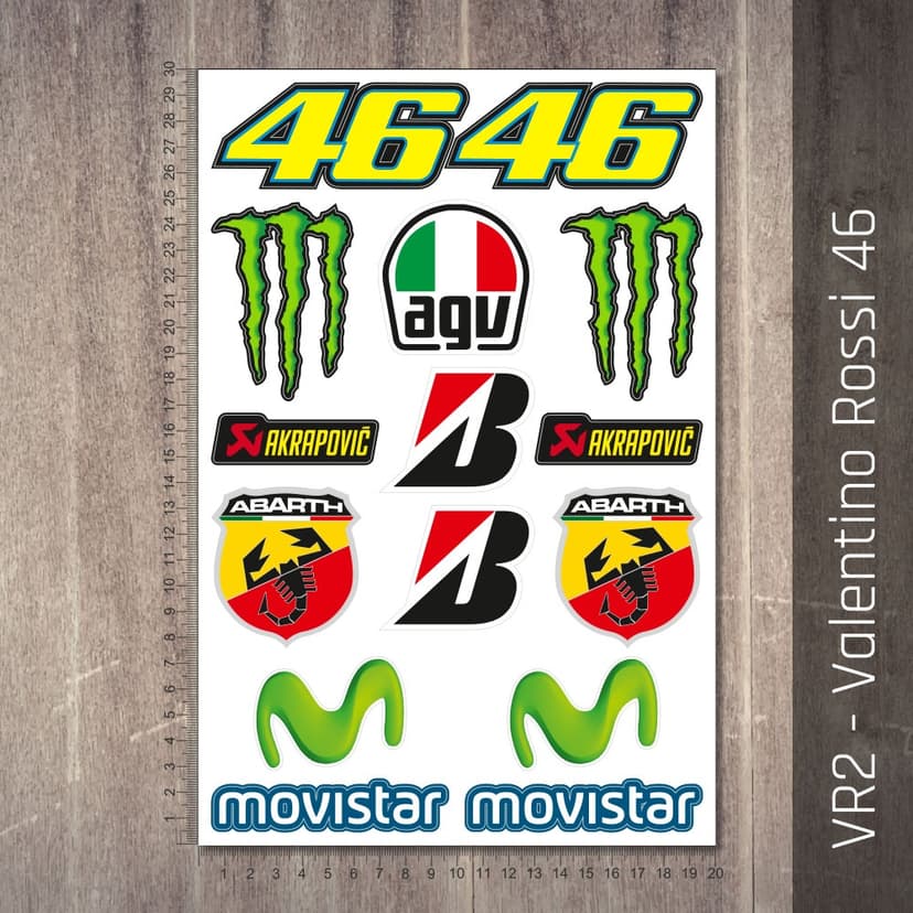 Samolepky  Valentino Rossi 46 The Doctor Arch 20x30 cm