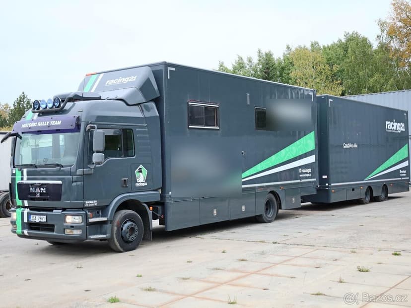 MAN TGM 12.290+PŘÍVĚS SVAN, NÁKLADNÍ RALLY SERVISNÍ SOUPRAVA