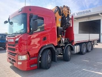 Scania G410 B - 8x4 – Valník + HR-EFFER 525/6S + JIB 6S – EU