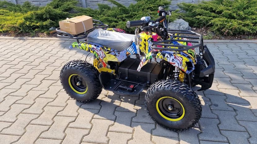 Dětská elektro čtyřkolka ATV Torino 1000W 48V Graffiti žlutá