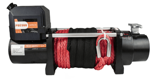 Elektrický naviják 12V se syntetickým/ocelovým lanem