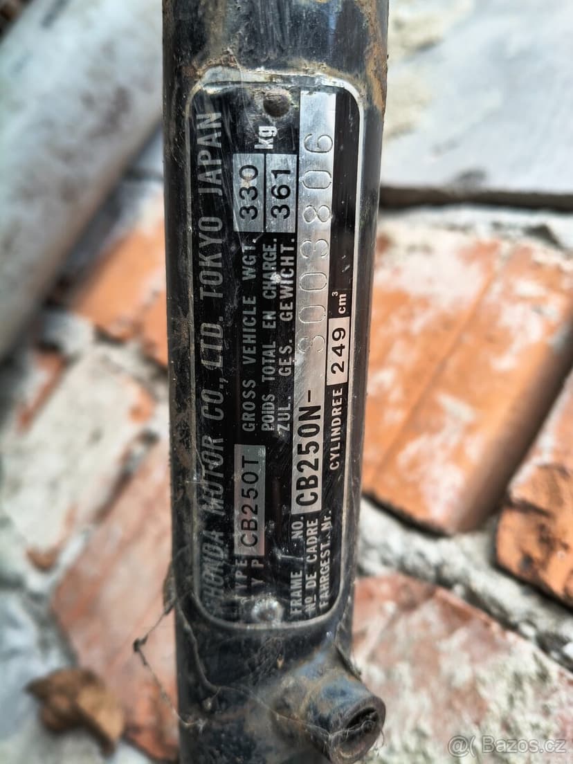 Rám s doklady - Honda CB 250N, CB 400N, CB450N