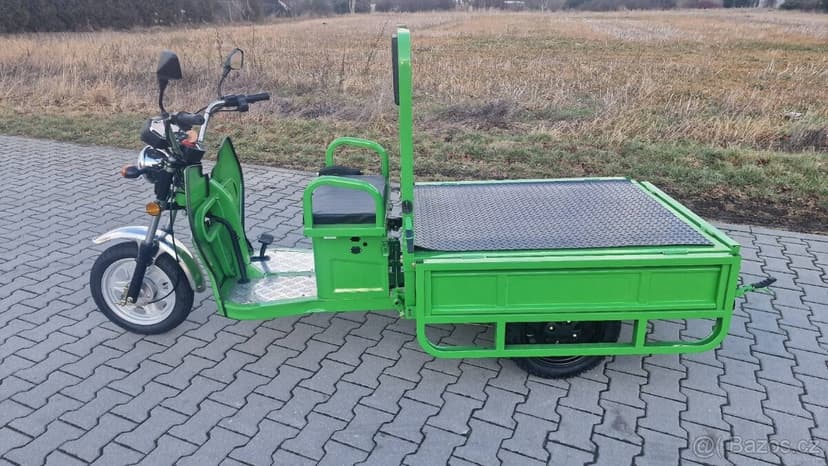 ELEKTRICKÁ NÁKLADNÍ TŘÍKOLKA ADVENTO MAXI ZELENÁ SPZ.