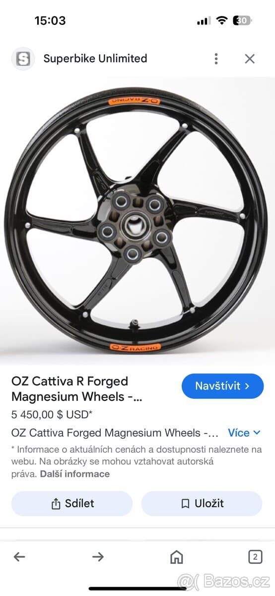 Lehké závodní kolo OZ Cattiva R - Kawasaki ZX-10RR WSBK