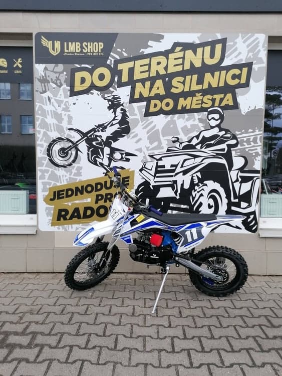 Pitbike Shark 125ccm 17x14 modrá