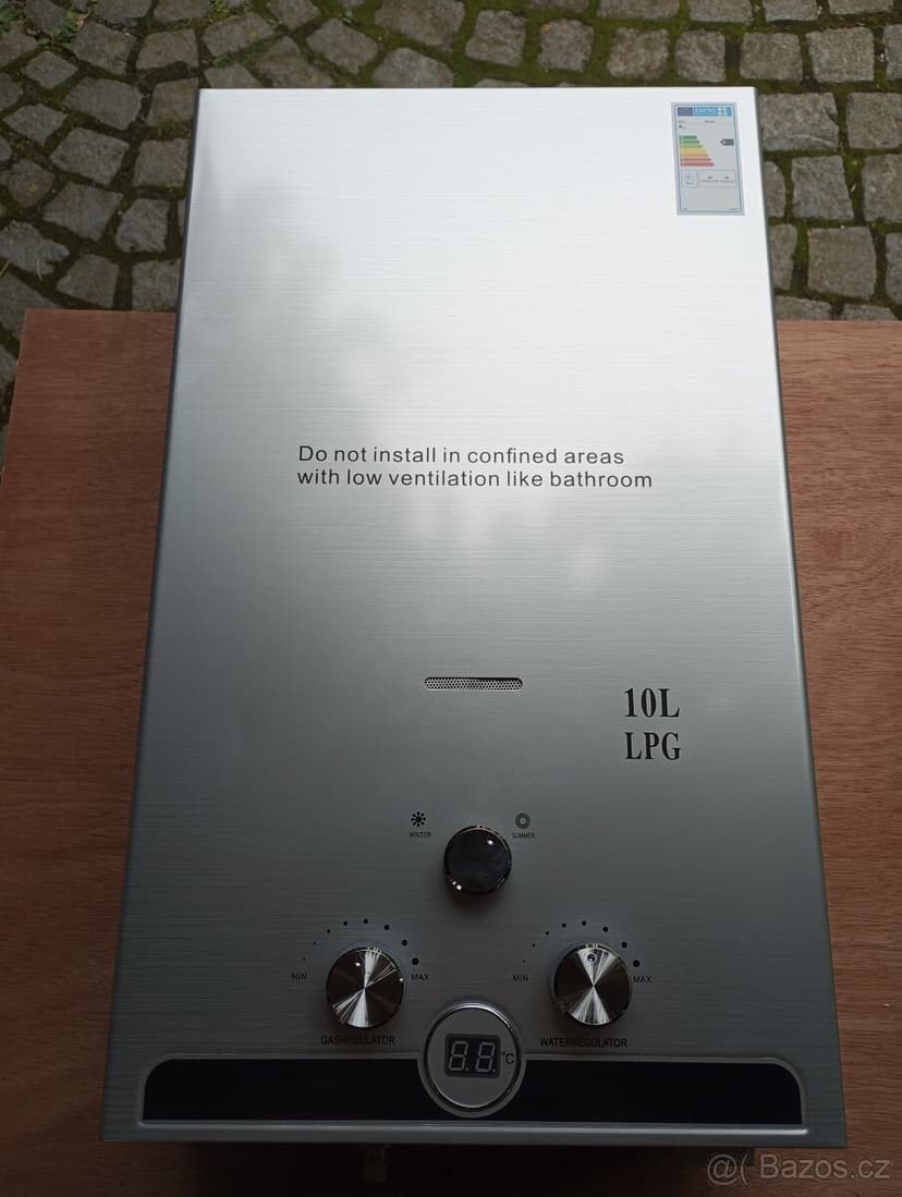 propan butan LPG karma, průtokový ohřívač, 8 až 20 litrů/min