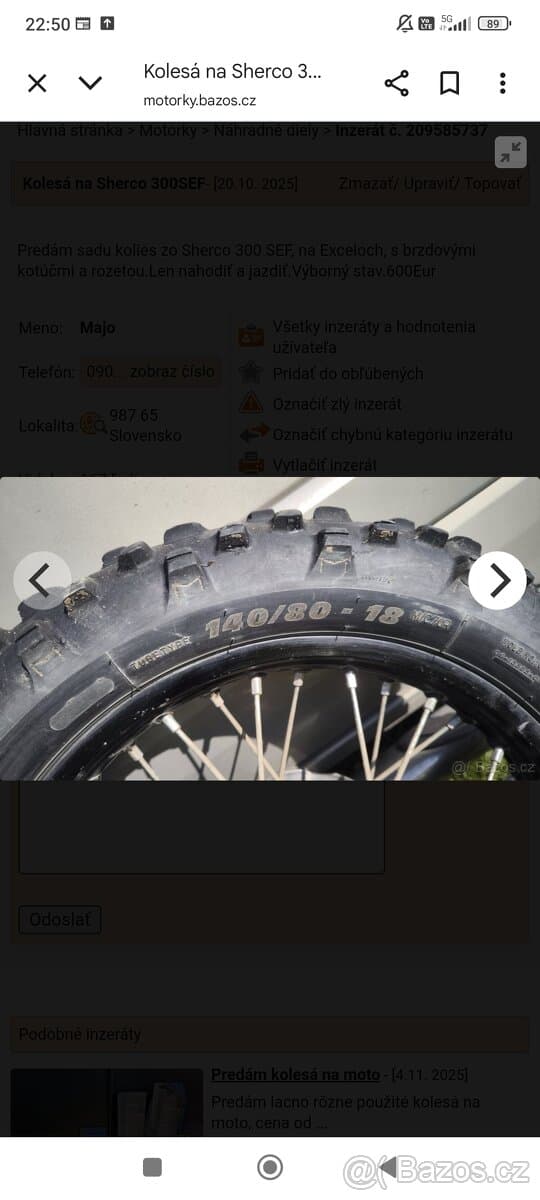 Kola na sherco 300 SEF 4T