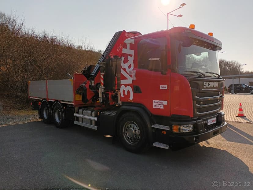 Scania G410 +Fassi 545+valník,ČR,1MAJ