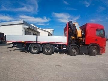Scania G410 B - 8x4 – Valník + HR-EFFER 525/6S + JIB 6S