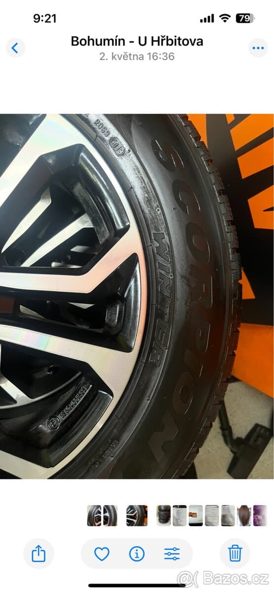 4x disk s zimní pneu na Range Rover Evoque