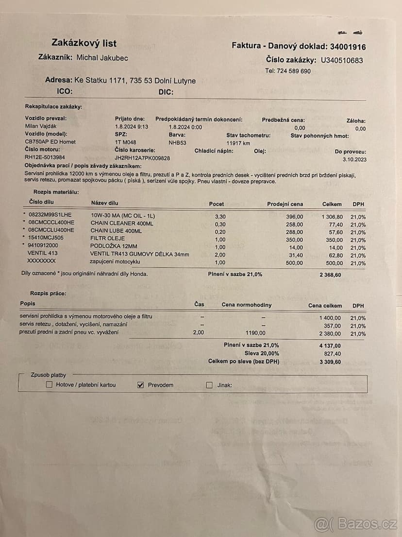 HONDA CB 750 HORNET | 2023 | PLNÁ VÝBAVA | TOP STAV