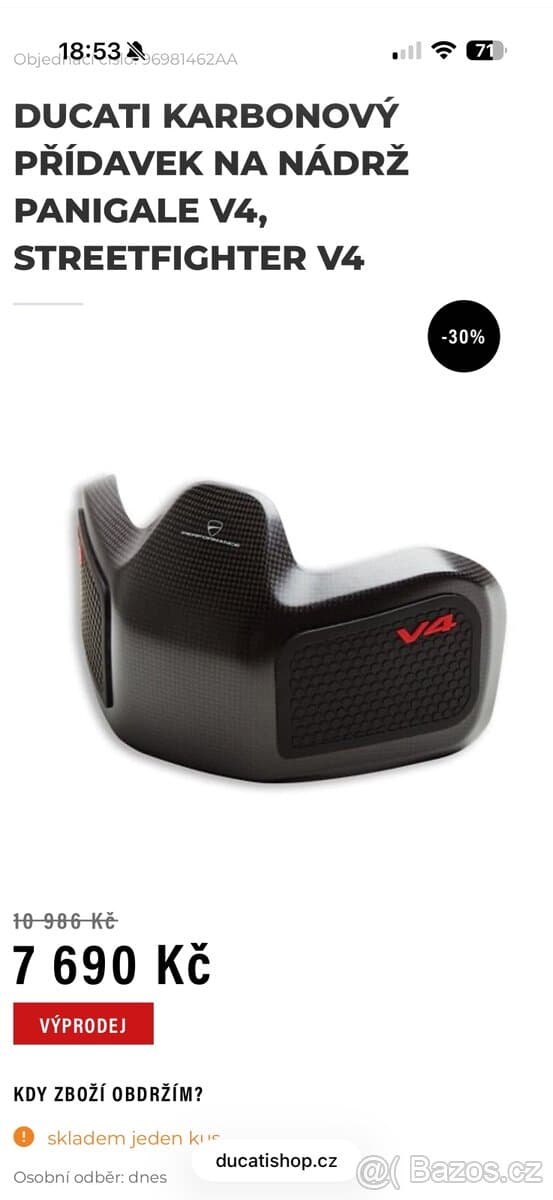 Kryt nádrže karbon - Ducati