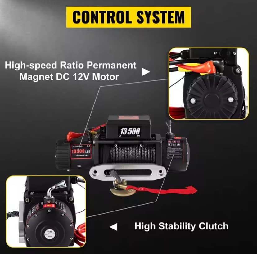 Naviják 12V 13500LBS (6123kg)