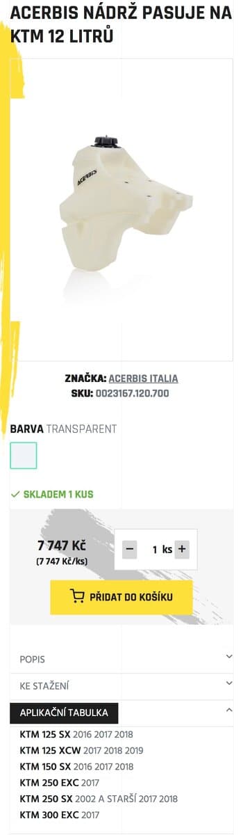Nádrž KTM exc,sx,xc-w