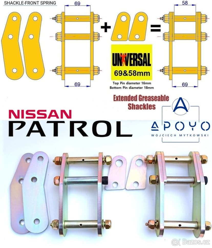 HOUPAČKA LISTOVÉHO PERA NISSAN PATROL K160/260 + Polybush