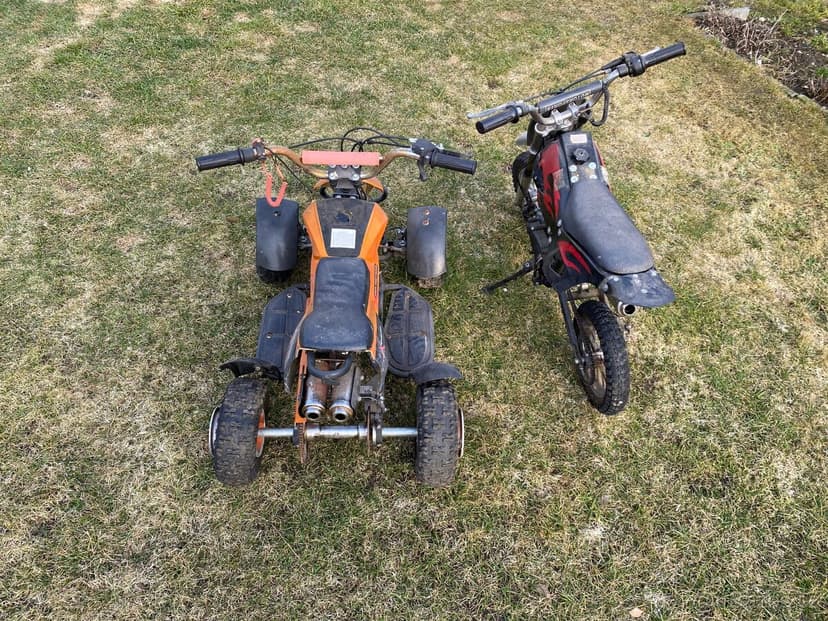Dětská čtyřkolka a motorka
