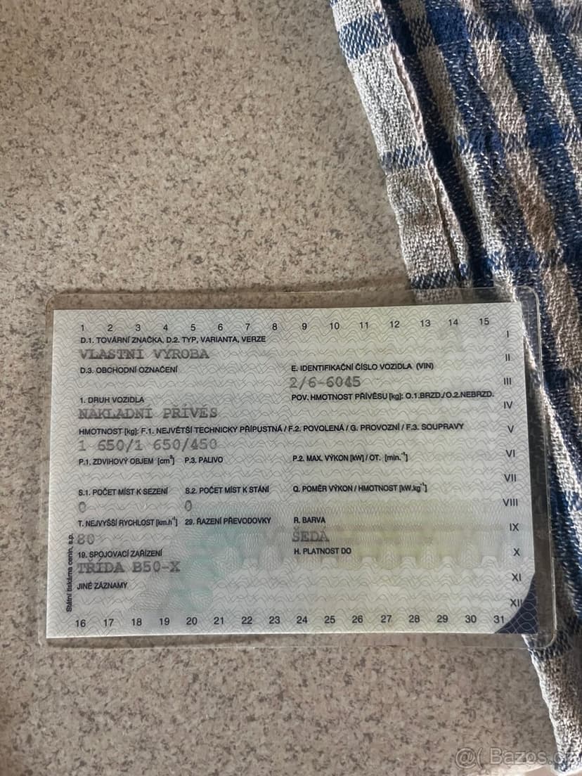 Vozik bržděný nákladní plato