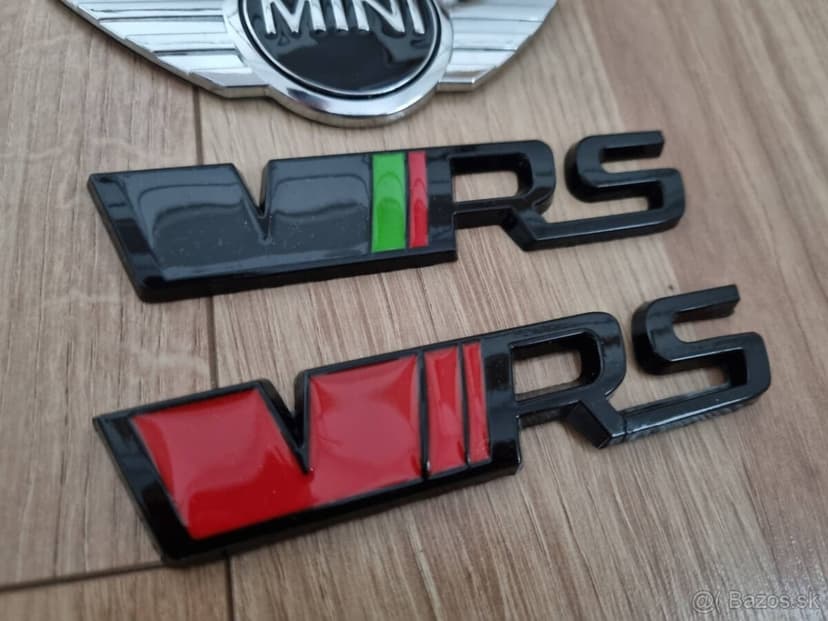 Napis RANGE ROVER, SKODA VRS MINI COOPER