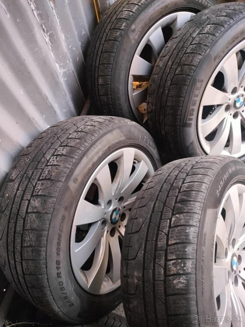 ❄️4ks alu disky orig. BMW 5x120 R18 + snimače + pneu