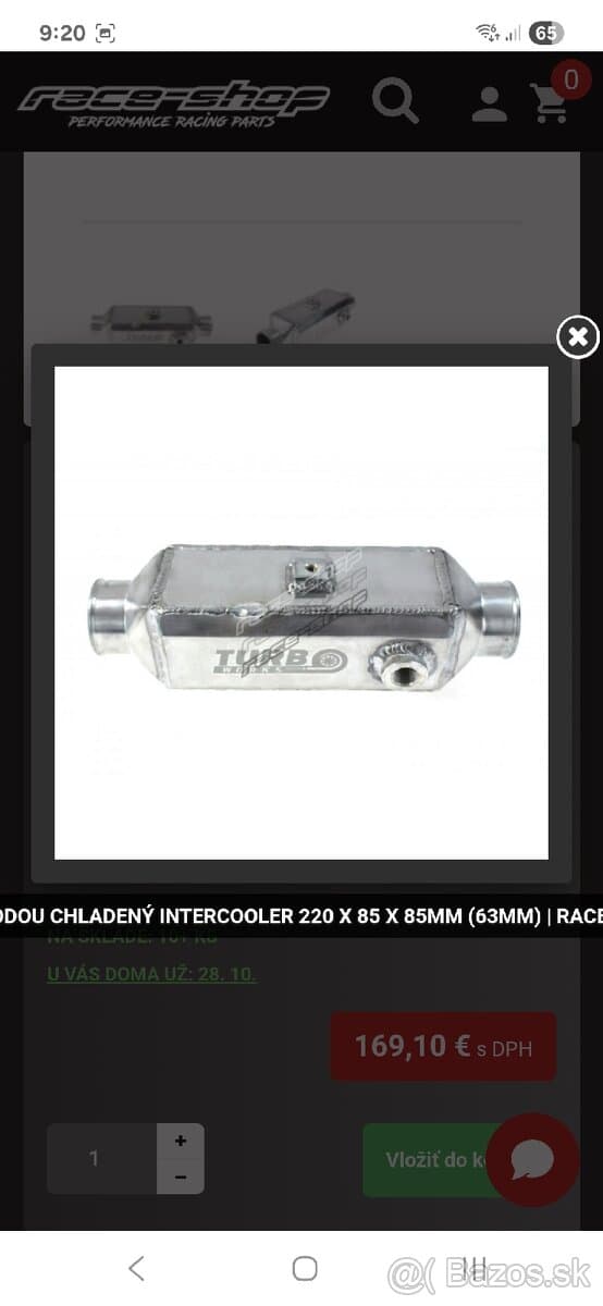 Vodny,vodou chladeny intercooler univerzal