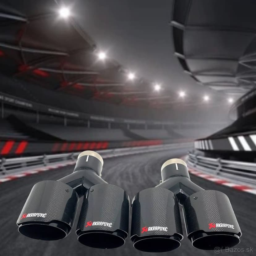Nerezová koncovka výfuku Carbon dizajn s logom Akrapovič