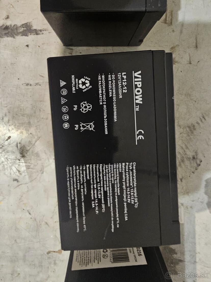 Batéria gelova 12V/12AH 3ks vhodna do detskej štvorkolky 3ks