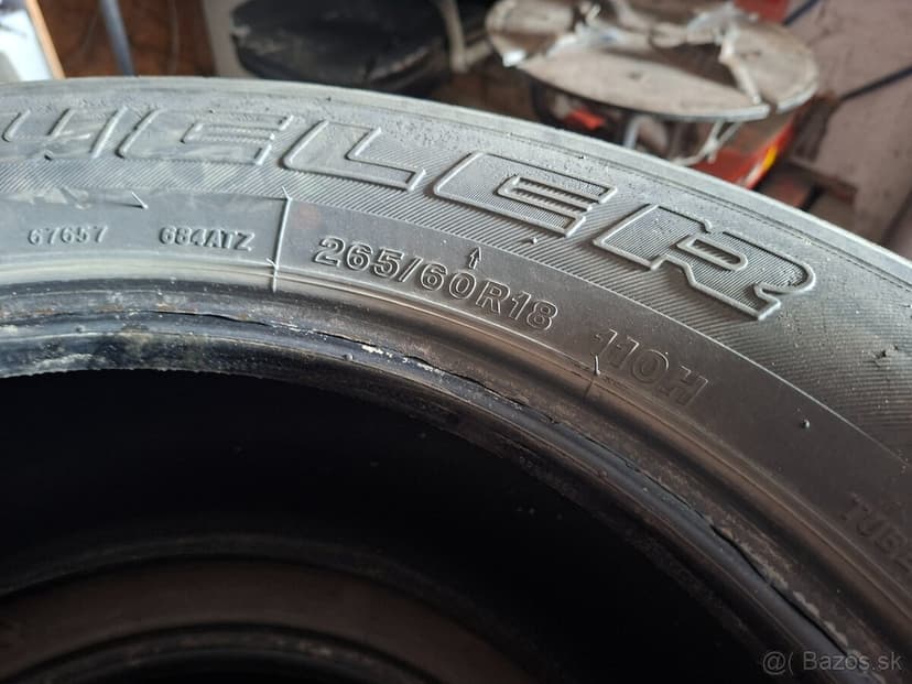 Predám 4x 265/60 R18, M+S, DOT 2521