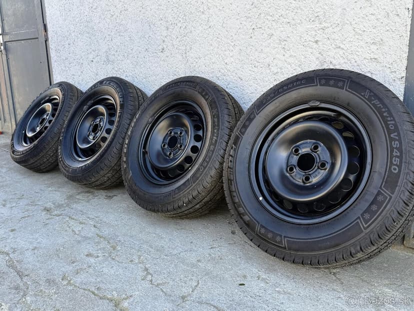 VW Crafter,MAN TGE disky zátaž 1200kg+zimné pneu 235/65 R16C