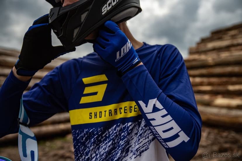 enduro kvalitný set shot modro žltý