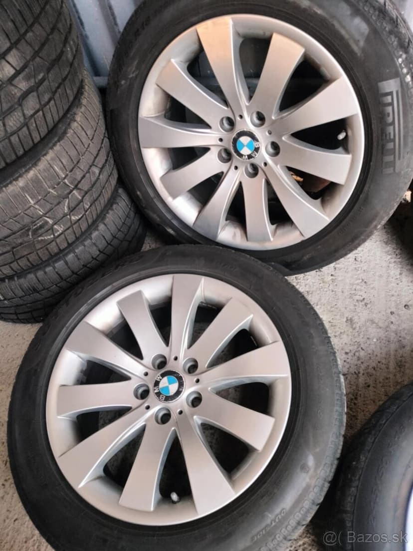 ❄️4ks alu disky orig. BMW 5x120 R18 + snimače + pneu