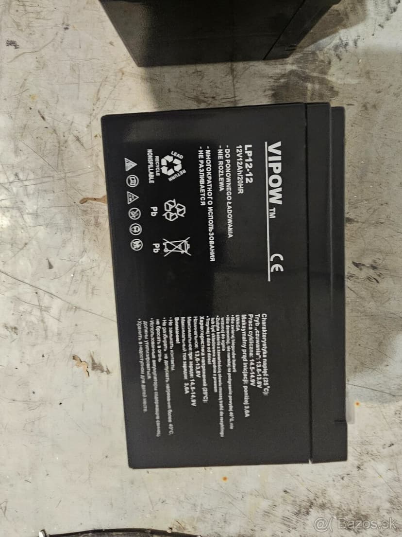 Batéria gelova 12V/12AH 3ks vhodna do detskej štvorkolky 3ks