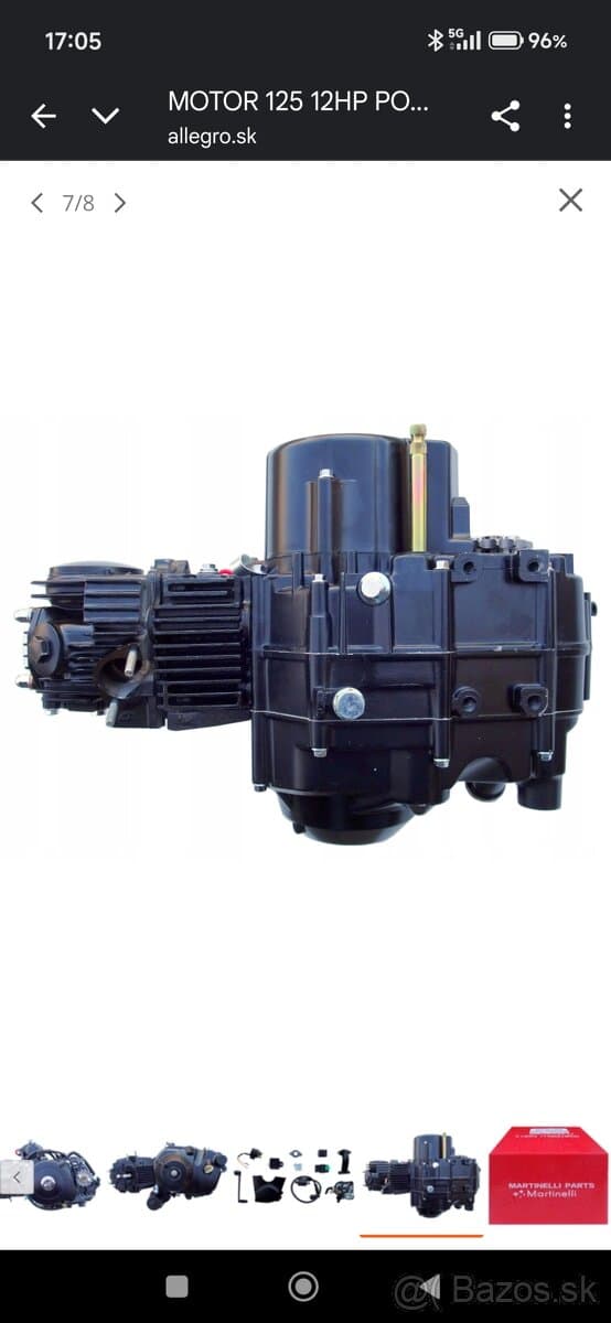 MOTOR 125 12KM POLOAUTOMAT ATV ŠTVORKOLKA 3+1 SPÄTNÝ Martine