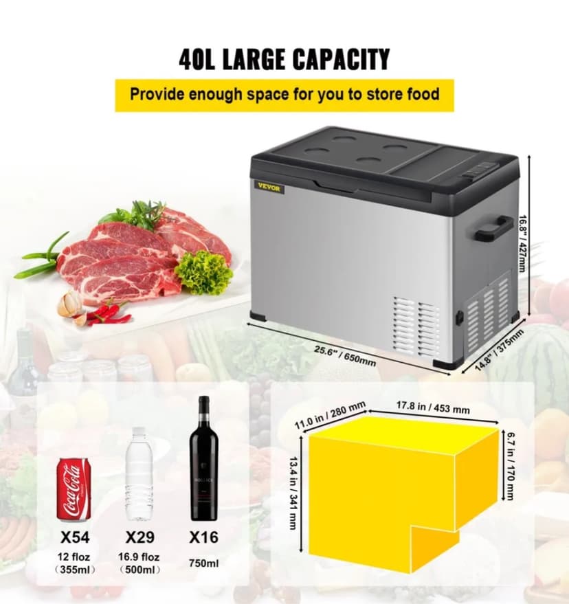 Kompresorova autochladnicka Vevor 40L
