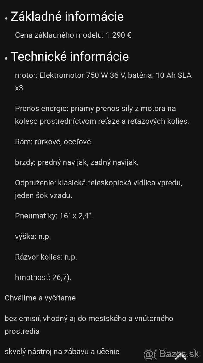 elektrická moto detská